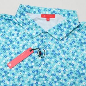 REDVANLY Marne Polo Men's XXL Curacao Multi Floral Performance PUREpoly